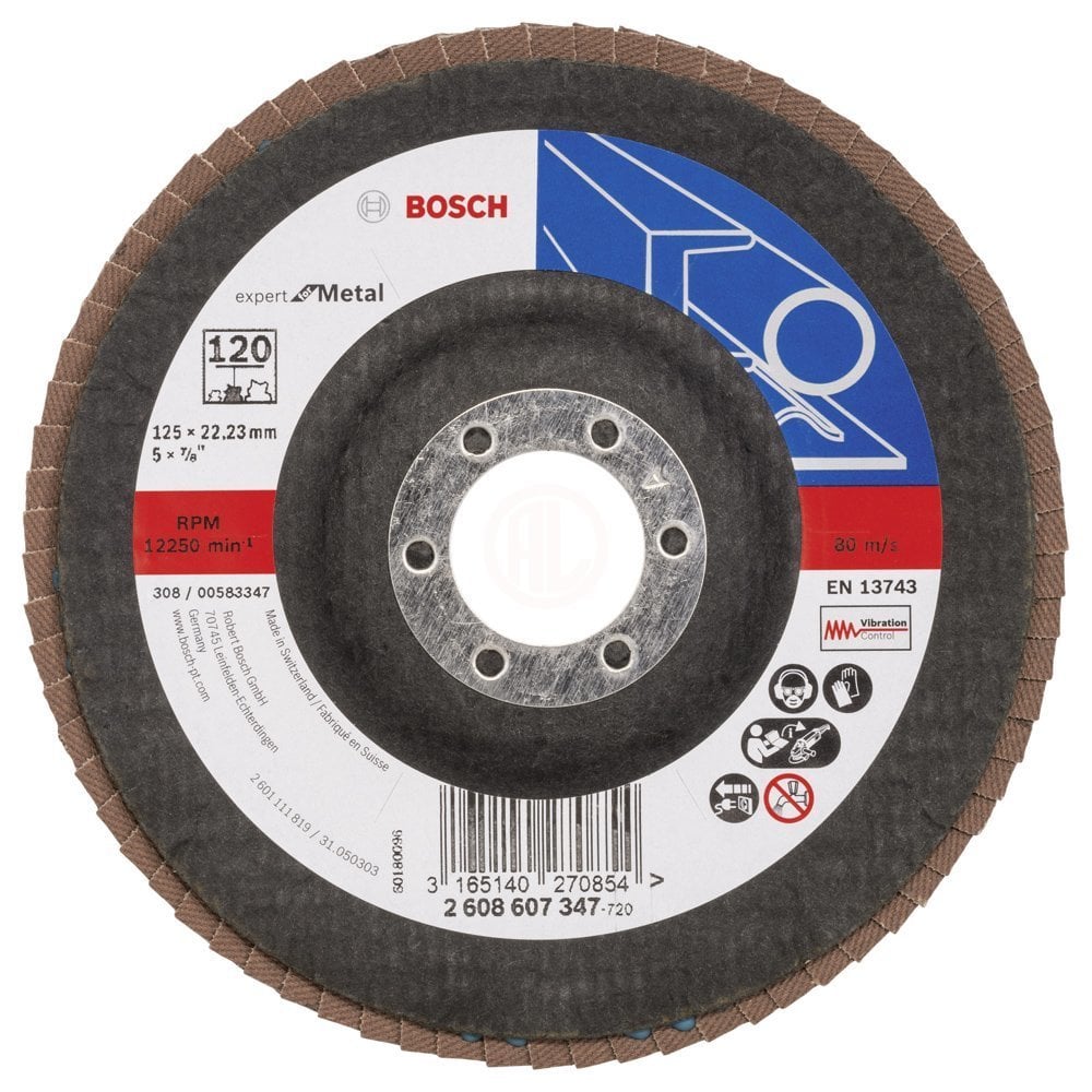 Bosch Zirkon-Alox Flap Zımpara Diski X551 Expert For Metal Bombeli 125x22,23 mm 120 Kum - 2608607347