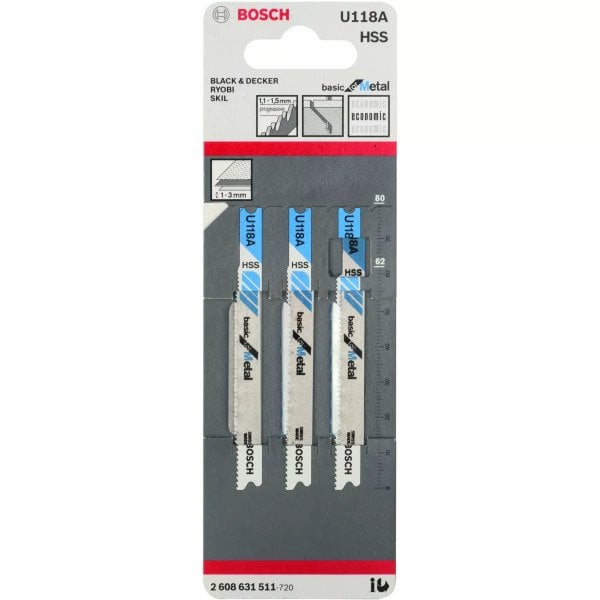 Bosch Hss Metal Dekupaj Testere Bıçağı U 118 A 3 Lü - 2608631511