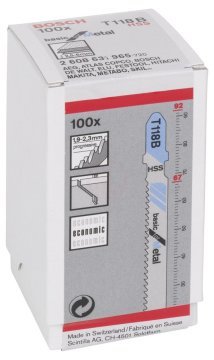 Bosch Dekupaj Testere Bıçağı Basic for Metal T 118 B 92 mm (100 Adet) - 2608631965