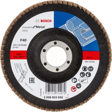 Bosch Metal Taşlama Diski X431 Alox Standard For Metal 125x22,23 mm 40 Kum - 2608603656