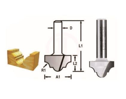 Makita Freze Ucu Klasik Dalma Kesme Bıçağı (Çift Bıçak) 8x19x44,7 mm (D-48212)