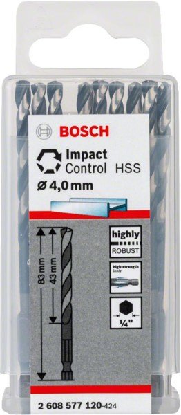 Bosch Çift Taraflı Vidalama Hss 4.0X83Mm 10 Lu Paket İmpact Control - 2608577120