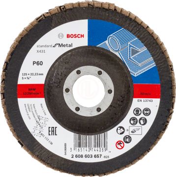 Bosch Metal Taşlama Diski X431 Alox Standard For Metal 125x22,23 mm 60 Kum - 2608603657
