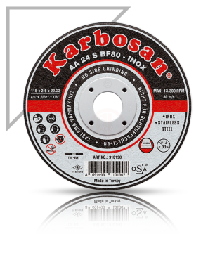 Karbosan Paslanmaz Çelik (Inox) Kesme Disk T41 Düz 115x2,5x22,23 mm AA 24 S BF80 - KAR910190
