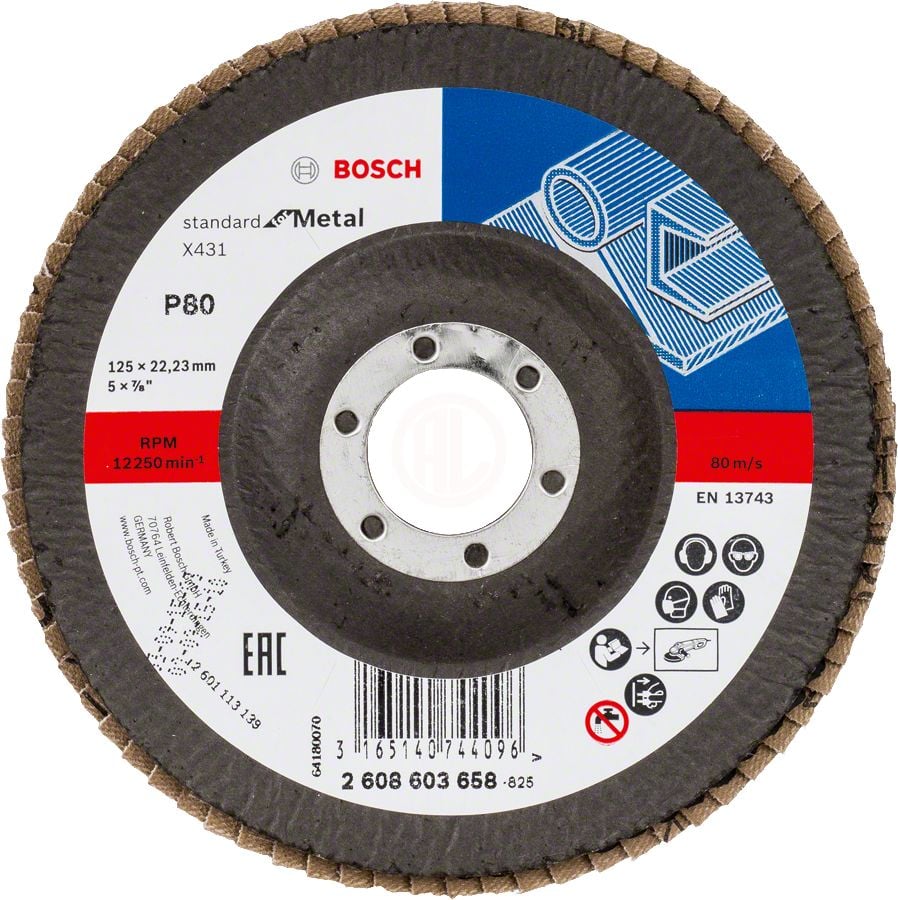 Bosch Metal Taşlama Diski X431 Alox Standard For Metal 125x22,23 mm 80 Kum - 2608603658