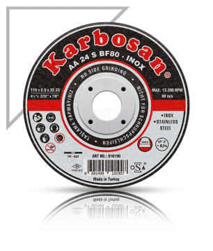 Karbosan Paslanmaz Çelik (Inox) Kesme Disk T41 Düz 180x3,0x22,23 mm AA 24 S BF80 - KAR910210