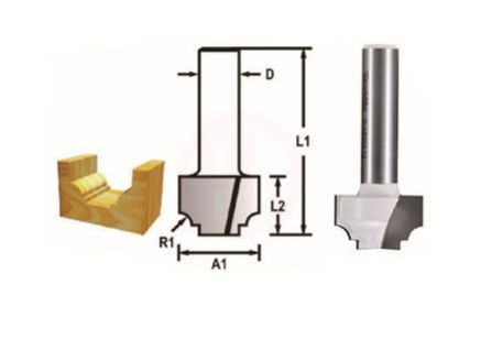 Makita Freze Ucu Klasik Dalma Vıçağı (Çift Bıçak) 8x19x43,1 mm (D-48256)