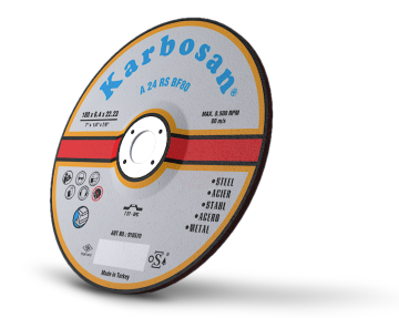 Karbosan Paslanmaz Çelik (Inox) Kesme Disk T42 Bombeli 180x3,0x22,23 mm AA 24 S BF80 - KAR910250