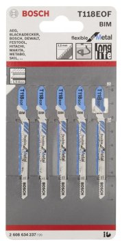 Bosch Dekupaj Testere Bıçağı Flexible For Metal T 118 EOF 83 mm (5 Adet) - 2608634237