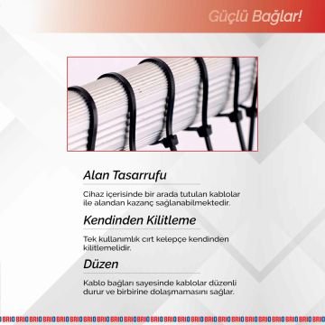 Brio Kablo Cırt Kelepçe Siyah 48X300 Mm