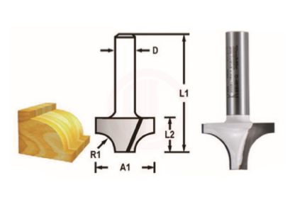 Makita Freze Ucu Korniş Profil Bıçağı (Çift Bıçaklı) 6x25,4x45,5 mm (D-48284)
