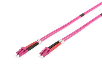 Assmann Digitus Lc-Lc Fiber Optik Patch Kablo, 1 Mt, Multimode, Duplex, 50/125, Lszh, Om4