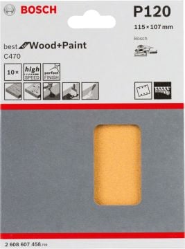 Bosch Titreşimli Zımpara Kağıdı 6 Delik 115x107 mm 120 Kum (10 Adet) - 2608607458