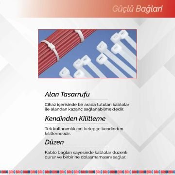 Brio Kablo Cırt Kelepçe Beyaz 48X400 Mm