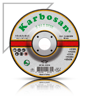 Karbosan Döküm Taşlama Disk T27 Bombeli 230x6,4x22,23 mm C 24 S BF80 - KAR910770