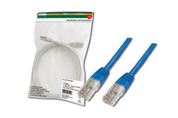 Assmann Digitus Patch Kablo, Utp, Cat. 5E, 2 Mt, Awg 26/7, Mavi Renk, 3P Sertifikalı