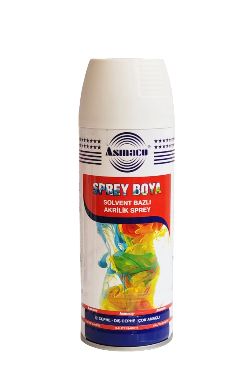 Asmaco Solvent Bazlı Akrilik Sprey Boya 400 Ml RAL 9003 Parlak Beyaz