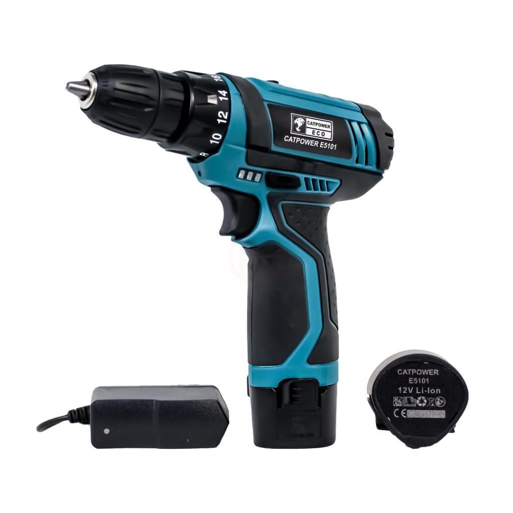 Catpower Akülü Vidalama Matkabı E5101 (2 x 1,3 Ah Akü)