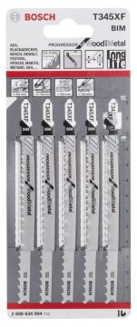 Bosch Dekupaj Testere Bıçağı Progressor For Wood And Metal T 345 XF 132 mm (5 Adet) - 2608634994
