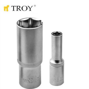 TROY 26114 1/2” Lokma (Ölçü 17mm-Ø23,5mm-Uzunluk 77mm)