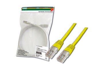 Assmann Digitus Patch Kablo, Utp, Cat. 5E, 0.5 Mt, Awg 26/7, Sarı Renk, 3P Sertifikalı