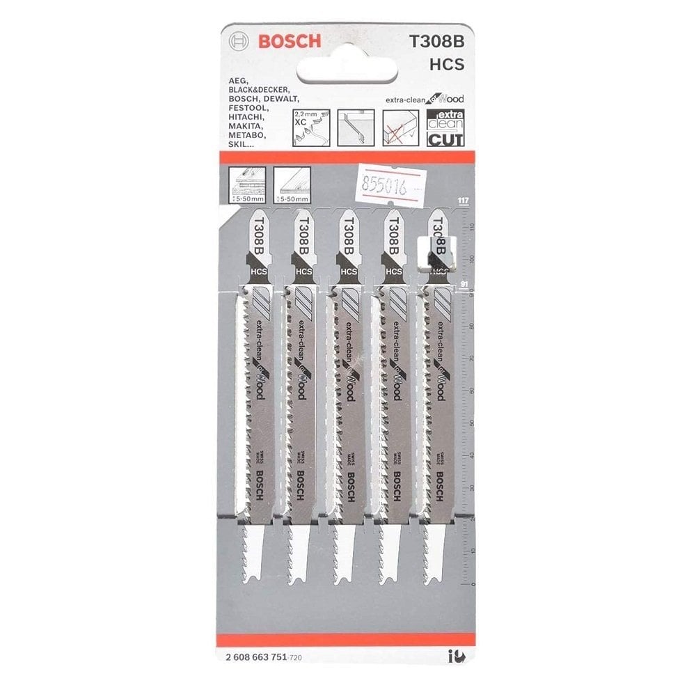 Bosch Dekupaj Testere Bıçağı ExtraClean For Wood T308 B 117 mm (5 Adet) - 2608663751