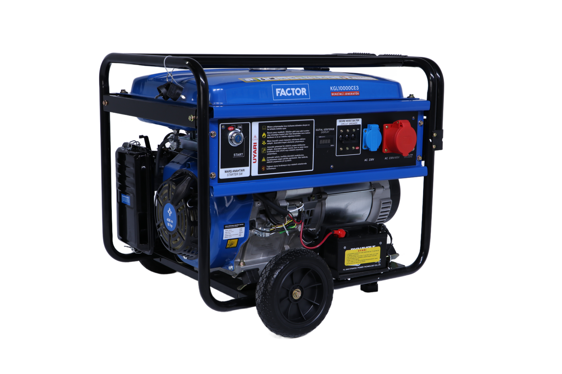 Factor 10 Kva Benzinli İpli -Marşlı Tri Jeneratör