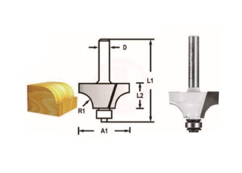 Makita Freze Ucu Rulmanlı Profil Bıçağı (Çift Bıçak) 6x28,6x55,5 mm (D-48474)