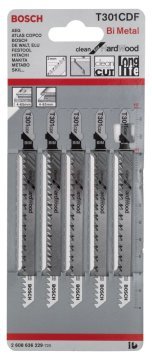 Bosch Dekupaj Testere Bıçağı Clean For HardWood T 301 CDF 117 mm (5 Adet) - 2608636229