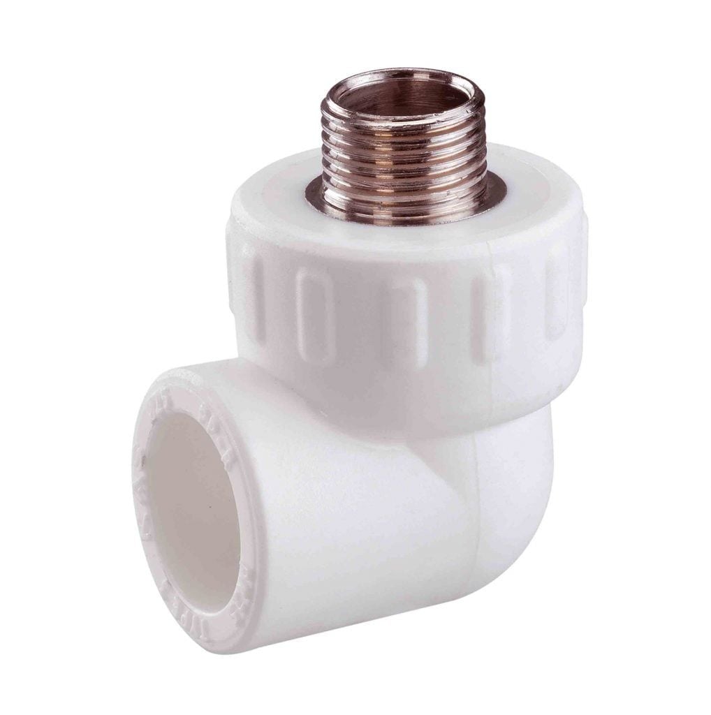 KAS PPRC Dirsek Dış Dişli Beyaz 20 mm x 3/4 İnç