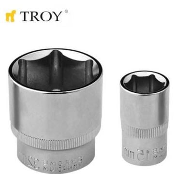 TROY 26191 1/2” Lokma (Ölçü 19mm-Çap 25,8-Uzunluk 38mm)