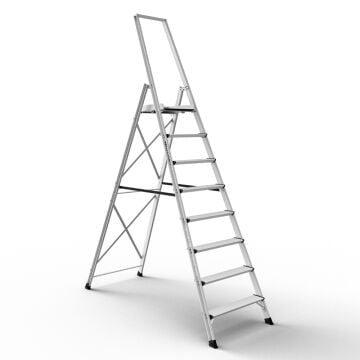 Çağsan Anto Geniş Platformlu Profesyonel Alüminyum Merdiven 7+1 Basamaklı