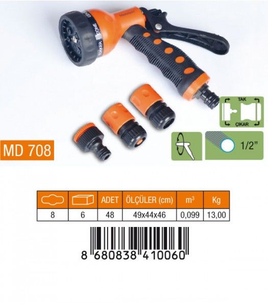 Medalyan Md708 Otomatik Tabanca 7 Fonksiyon 4 Lü Set