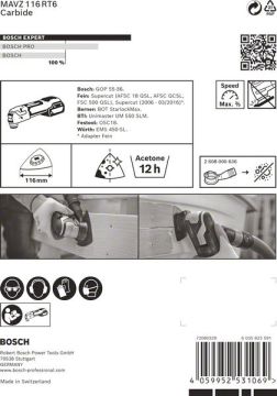 Bosch Starlock Aksesuarı / Expert StarlockMax Testere Ucu MM MAVZ116RT6 (1 Adet) - 2608900054