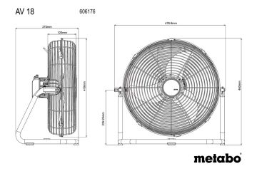 Metabo Akülü Fan Havalandırma Makinesi AV 18 (Aküsüz)