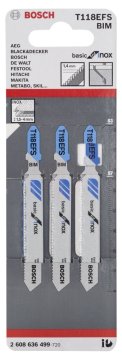 Bosch Dekupaj Testere Bıçağı Basic For Inox T 118 EFS 83 mm (3 Adet) - 2608636499