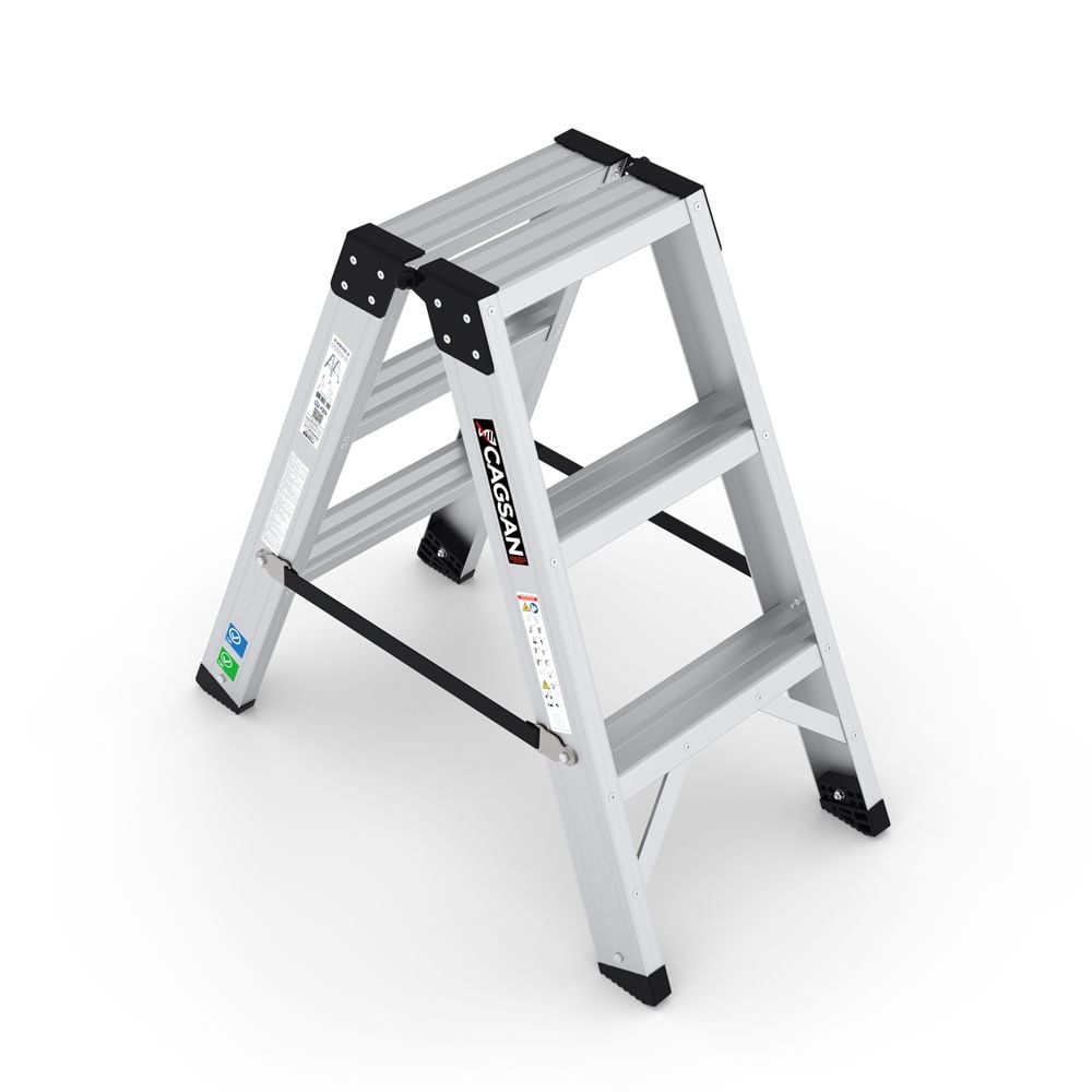 Çağsan Everest Pro Alüminyum Merdiven Çift Çıkışlı 3 Basamaklı - EVR-PRO3