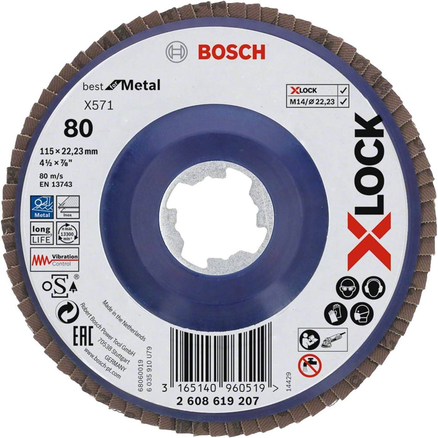 Bosch X-Lock Flap Disk BestforMetal 115 mm 60 Kum - 2608619206