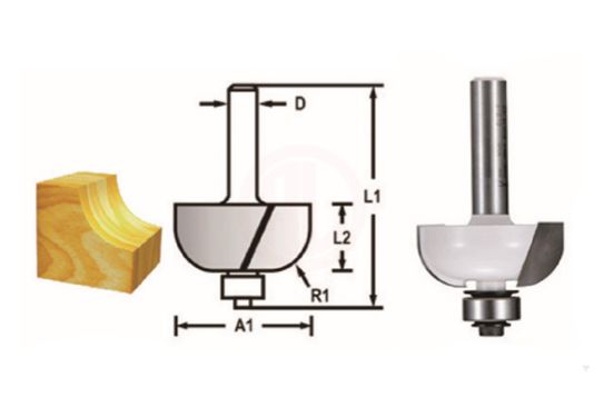 Makita Freze Ucu Rulmanlı Kordon Bıçağı (Çift Bıçak) 8x19x45,6 mm (D-48608)