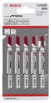 Bosch Dekupaj Testere Bıçağı Clean For PMMA T102 BF 92 mm (5 Adet) - 2608636781