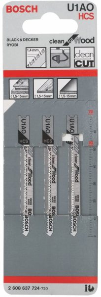 Bosch Ağaç Dekupaj Testere Bıçağı U 1 Ao 3 Lü - 2608637724