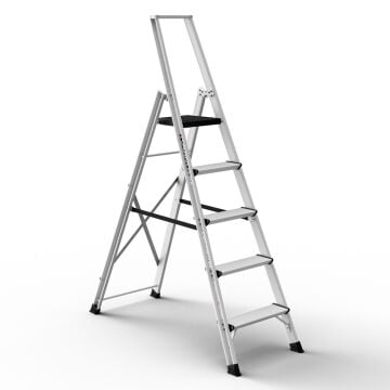 Çağsan Vento Platformlu Profesyonel Alüminyum Merdiven 4+1 Basamaklı