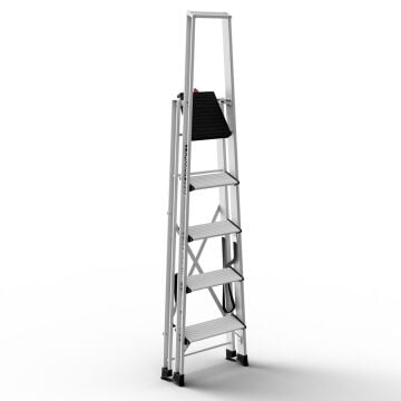 Çağsan Vento Platformlu Profesyonel Alüminyum Merdiven 4+1 Basamaklı