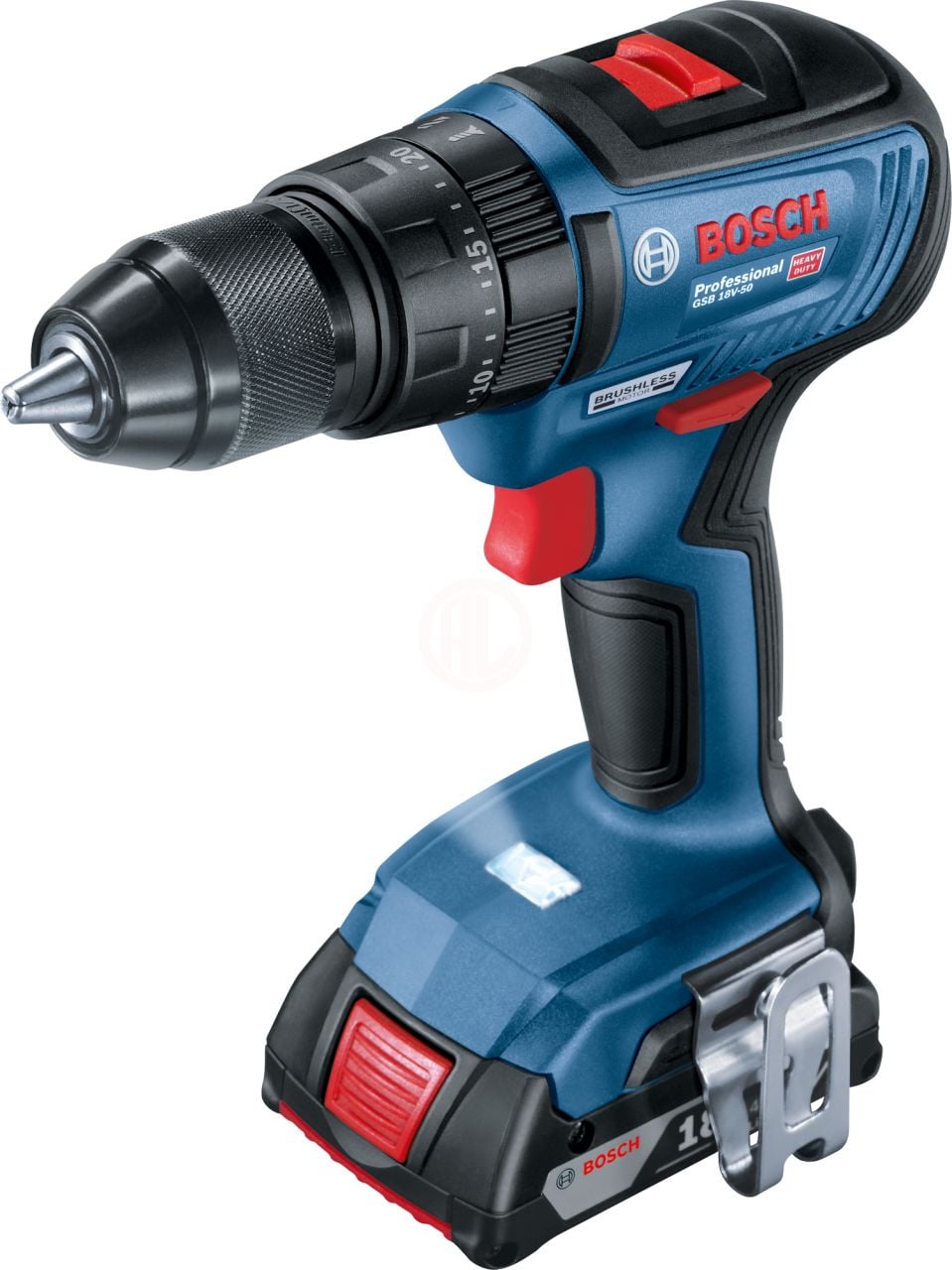 Bosch Akülü Darbeli Vidalama Matkabı GSB 18V-50 (2 x 2,0 Ah Akü) - 06019H5100