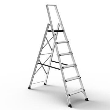 Çağsan Vento Platformlu Profesyonel Alüminyum Merdiven 5+1 Basamaklı