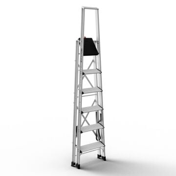 Çağsan Vento Platformlu Profesyonel Alüminyum Merdiven 5+1 Basamaklı