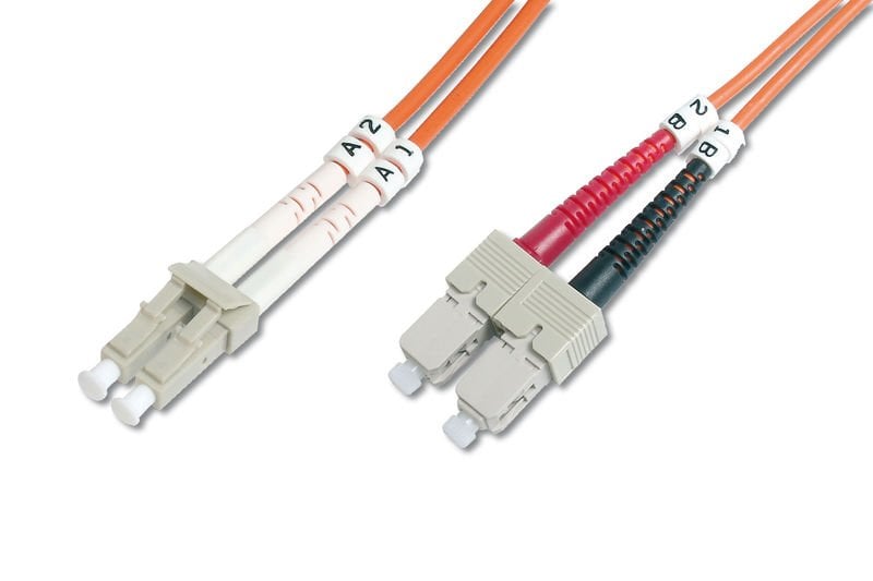 Assmann Digitus Lc-Sc Fiber Optik Patch Kablo, 2 Mt, Multimode, Duplex, 62.5/125