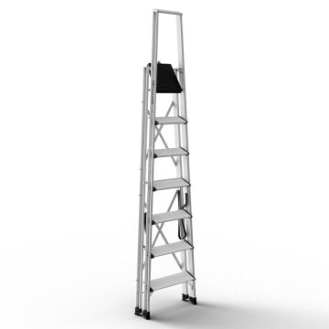 Çağsan Vento Platformlu Profesyonel Alüminyum Merdiven 6+1 Basamaklı