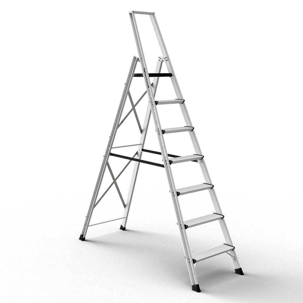 Çağsan Vento Platformlu Profesyonel Alüminyum Merdiven 6+1 Basamaklı
