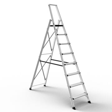 Çağsan Vento Platformlu Profesyonel Alüminyum Merdiven 7+1 Basamaklı